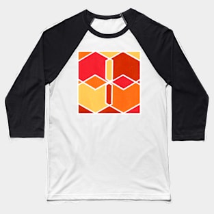 Inverted Orange Yellow Geometric Abstract Acrylic Painting I Baseball T-Shirt